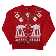 Star Wars Mens Red Galactic Empire ATAT Tie Fighter Christmas Sweatshirt