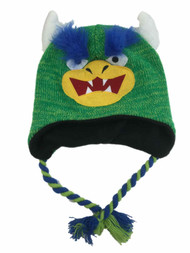 Aquarius Boys Green Monster Hat Peruvian Style Critter Trapper