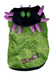 Pet Hoodie Dog Spider Costume Green Halloween Eek Outfit