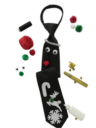 Noel Mens Black Satin Make Your Own Ugly Christmas Reindeer Tie Kit