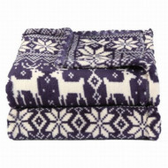 Soft & Lofty Blue Snowflake Reindeer Oversized Microplush So Soft Throw Blanket