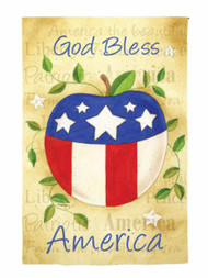 Evergreen God Bless America Patriotic Star Fabric Garden Flag 18 by 12 Inch