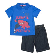 Marvel Infant Boys 2 Piece Ultimate Spider-man Polo T-Shirt & Denim Shorts
