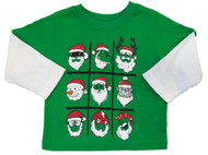 Infant & Toddler Boys Tic-tac-toe Santa Claus Long Sleeve Christmas T-Shirt