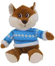 Dan Dee Plush Foxy Fox Stuffed Animal With Blue Sweater 12" Holiday Pal
