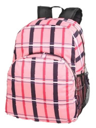 Eastsport Fuel Pink Sketchy Plaid 18" Backpack, School Travel Bag