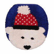 HD Designs Holiday Joy Bear Toilet Lid Cover Darling Bath Decor Blue