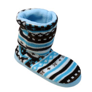 Lil Cookie Girls Blue Sweater Knit Bootie Slippers Booties
