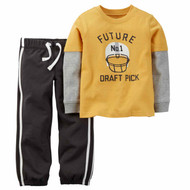 Carters Infant Boys Future #1 Draft Pick Football Shirt & Pants 2 PC Outfit
