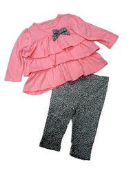 Little Wonders Infant Girls Pink Shirt & Leopard Print Leggings 3-6 Months