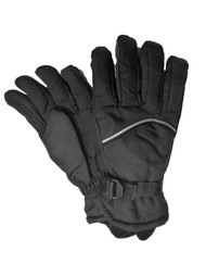 Aquarius Boys Black Snow & Ski Gloves Thinsulate Insulated Wrist Strap
