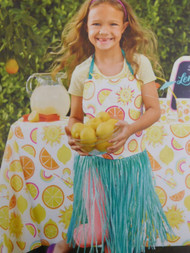 Childs Pretty Lemonade Apron Bib Style With Hula Skirt - Kids Cooking