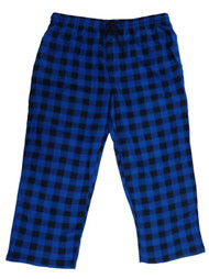 Varsity Mens Blue Checkered Micro-Fleece Sleep Pants Pajama Bottoms XL