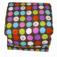 Soft & Lofty Fleece Sheet Set Twin Size Brown Snowman Colored Dots Bed Sheets