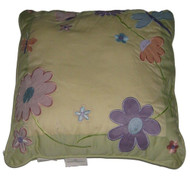 Blossoms & Blooms Yellow Embroidered Flowers Throw Pillow Floral Accent