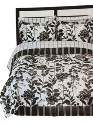 The Big One Black White Meadow Twin 6 Piece Bed in Bag Set Comforter Sheets