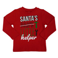 Infant Boys Red Santa's Little Helper Long Sleeve T-Shirt