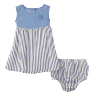 Infant Girls 2 PC Baby Outfit Blue Striped Sundress Dress & Panty