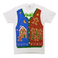 Dec 25th Mens White Gingerbread House Christmas T-Shirt