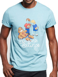 Holiday Time Mens Blue Season's Eatings Christmas T-Shirt