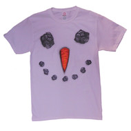 Dec 25th Mens White Christmas Snowman Face Holiday T-Shirt