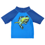 Joe Boxer Boys Blue Rash Guard Shark Swim Shirt