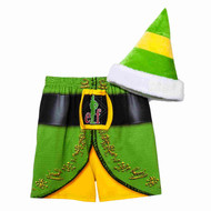 Briefly Stated Mens Elf Movie Christmas Holiday Boxer Shorts & Cap Set