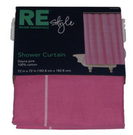 Bath Style Pink Windowpane Plaid Fabric Shower Curtain Casual