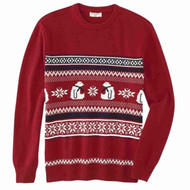 Dockers Mens Red Polar Bear & Snowflakes Christmas Sweater