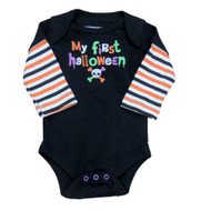 F Glory Infant Boy Black My First Halloween Creeper Skull Crossbone Shirt
