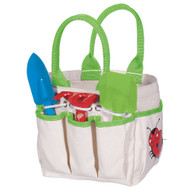 Toysmith Kid's Gardening Tote with Trowel Rake and Shovel Garden Tote Set