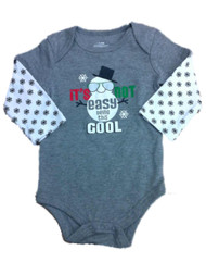 Holiday Time Infant Boys Gray Snowman Creeper Christmas Bodysuit