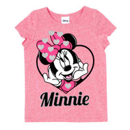 Disney Infant Toddler Girls Minnie Red Glitter Heart Valentine T-Shirt Tee