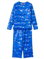 Womens Blue Christmas Lights Pajamas Holiday Sleep Set
