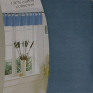 Home Cotton Window Valance Blue Tab Top Topper Curtain