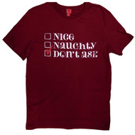 Holiday Time Mens Red Don't Ask Naughty List Christmas T-Shirt