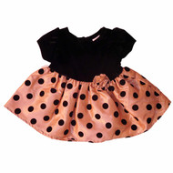 George Infant Girls Gold & Black Polka Dot Holiday Christmas Party Dress