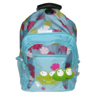 Embark Rolling Frog & Flowers Backpack Blue Green Froggy Pet Pals Luggage Travel
