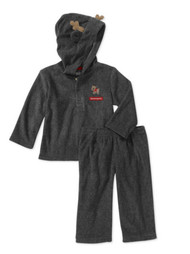 Carters Infant Boys Gray Reindeer Outfit Christmas Sweatshirt & Pants Set
