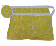 Home Sunny Yellow Flowers Classic Kitchen Cooking Apron & Pot Holder Set