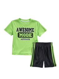 Kidtopia Infant & Toddler Boys 2 PC Awesome Mode Athletic Shirt & Shorts Set