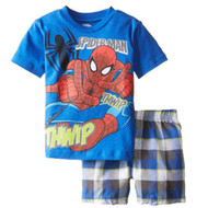 Marvel Infant Boys 2 Piece Ultimate Spider-Man T-Shirt & Plaid Shorts