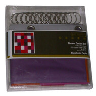 Get It Together Pink Purple Orange Block Plaid Vinyl Shower Curtain & Hooks Set