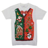 Dec 25th Mens White Ugly Christmas Vest Holiday Treats T-Shirt