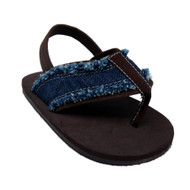 First Impressions Infant Girls Blue Denim Sandals Baby Thongs Crib Shoes