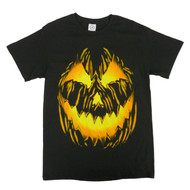 Halloween Mens Black Spooky Jack-O-Lantern Graphic T-Shirt