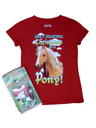 Jem Girls Red Design Your Own Holiday Pony T-Shirt Kit Christmas Tee Shirt