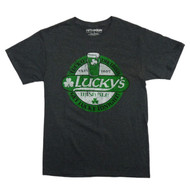 Fifth Sun Mens Dark Gray Saint Patrick's Day T-Shirt Lucky's Irish Ale Shirt