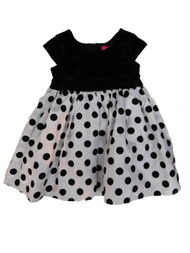 Pinky Infant Toddler Girl Black White Dot Special Occasion Party Dress