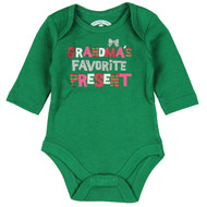 Holiday Time Infant Girl Green Grandmas Favorite Present Christmas Bodysuit